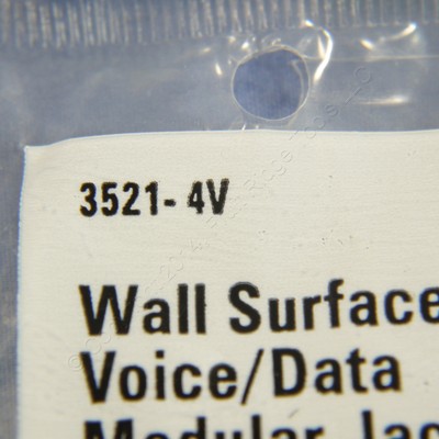 New Eagle Ivory 4-Conductor Telephone Jack Wall Mounting Plate Type 630A 3521-4V