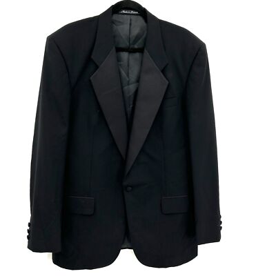 908美品 PIERRE BALMAIN ロングコート カシミヤ100% 黒 L PIERRE BALMAIN Paris Black 100% Pure New Wool Tuxedo Blazer
