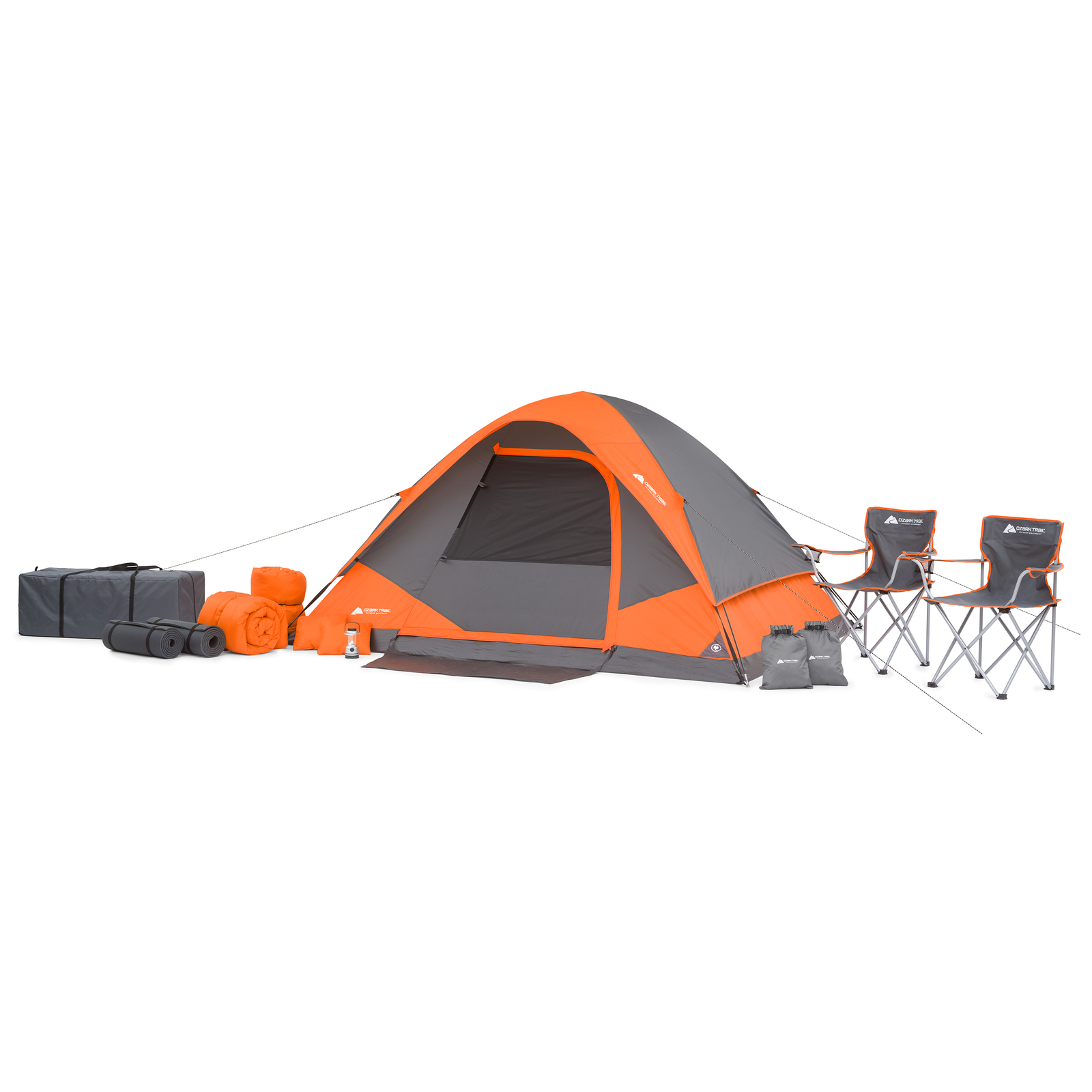 Ozark Trail 22 Piece Camping Tent Combo Tent Sleeping Bags Pillows Sleeping Ebay