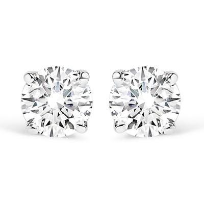 Haus of Brilliance White Gold Diamond 4-Prong Classic Solitaire Stud Earrings