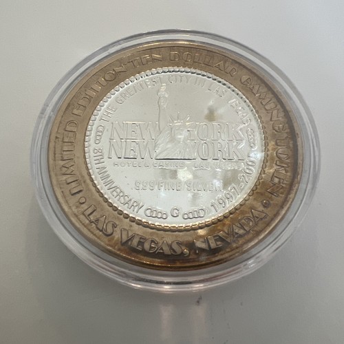 银币 $10 New York-New York 6th Anniversary .999 Silver Casino