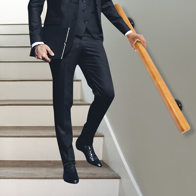 Wood Handrail For Step Stair Railing Hand Rail Non-Slip Wall Hand Railing 4Ft US
