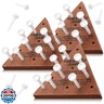 Skylety 6 Pack Triangle Peg Games Wooden Board Table Game for Family Boys Girls Adults, Learning Toys Travel Peg Jump Toys Triangle Puzzle Brain Teaser (Dark Color)