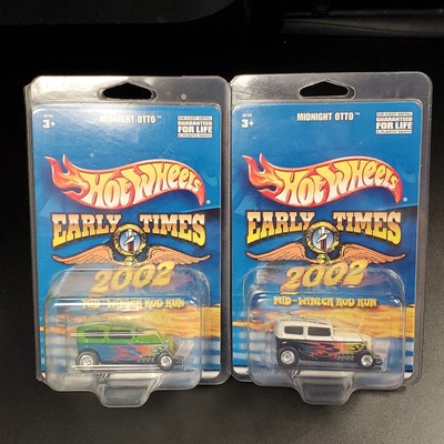 Lot of 2 Hot Wheels 55760 Midnight Otto Early Times 2002 Hot Rod Black & Green