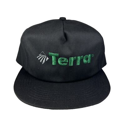 NOS Vintage Terra Seed K-Products Snapback Hat, Adjustable Black Cap