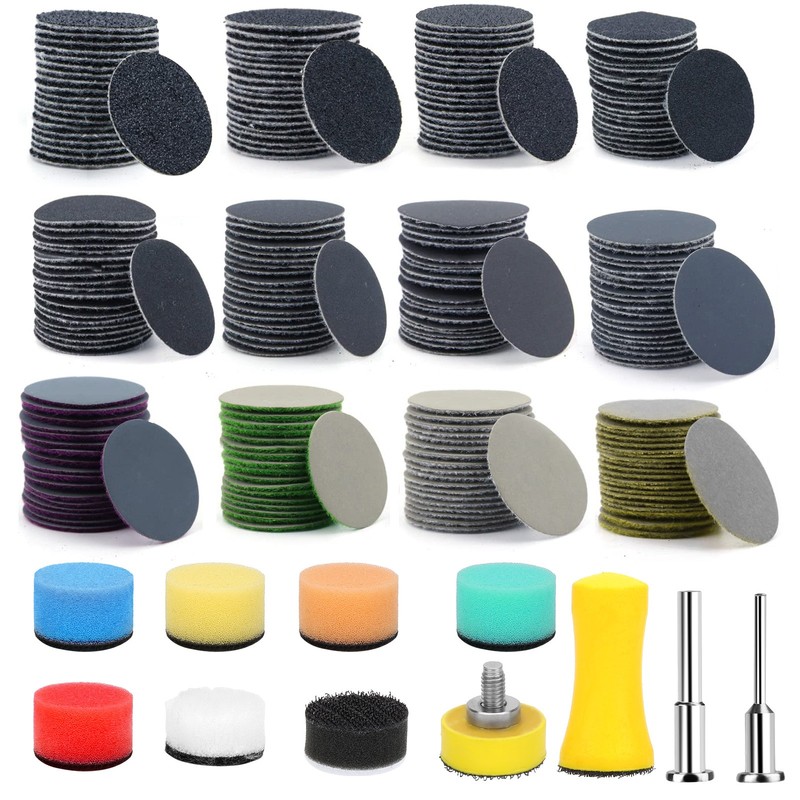 250Pcs 1 inch Sanding Discs 60-10000 Grit for Drill Wet