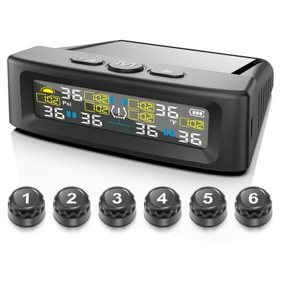 KAOLALI TPMS Reifendruckkontrollsystem 6 Räder Solar Kabellos Wohnmobil