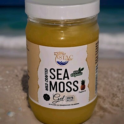 Pineapple Flavored Sea Moss Gel Raw  100% Wildcrafted Sea Moss  16oz.
