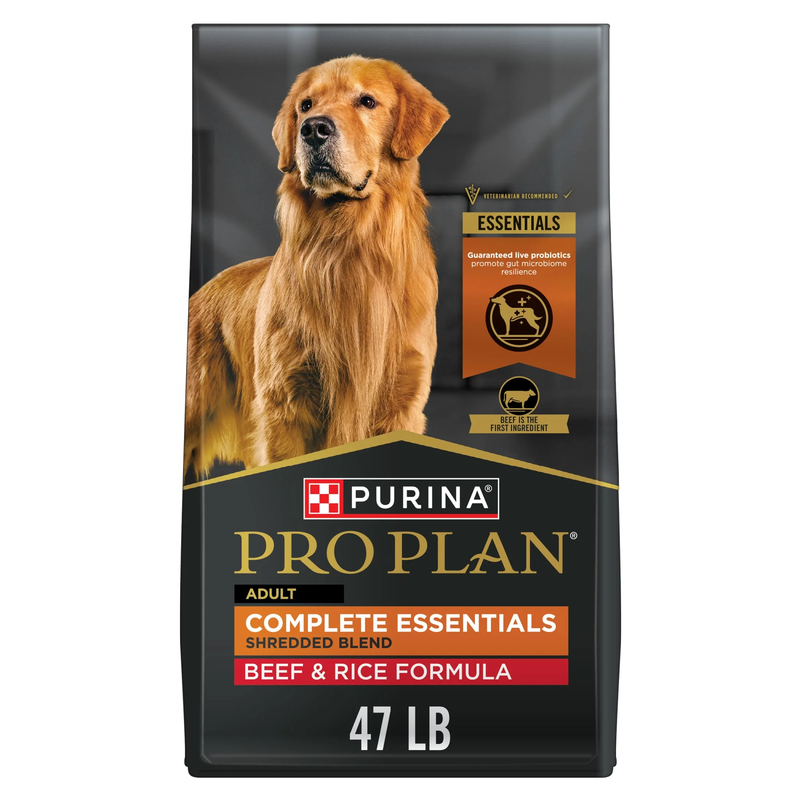 Complete Essentials Shredded Blend Beef and Rice Dry Dog Food Formula with Probi
