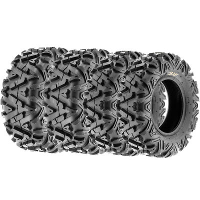 Set of 4 SunF 24x8-12 & 25x11-10 ATV UTV SxS Tires 6 Ply 24x8x12 & 25x11x10 A033