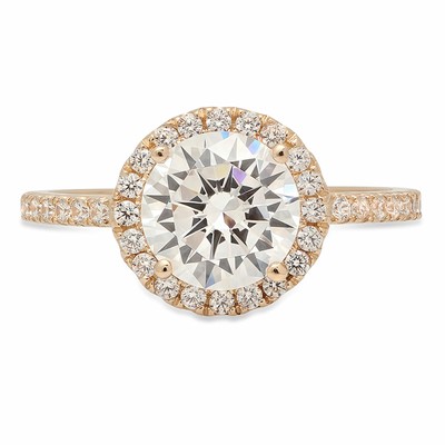 Pre-owned Pucci 1.85ct Round Vvs1 Bridal Wedding Engagement Halo Ring Band Solid 14k Yellow Gold In White/colorless