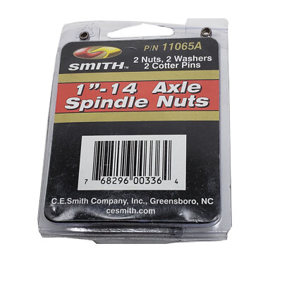(2-Pk) Ce Smith 11065A Axle Spindle Nut Kit 1''-14 Nuts Washers and Cotter Pins