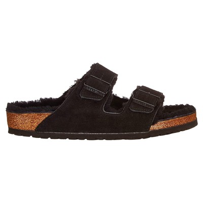 Pre-owned Birkenstock Unisex Sandals Arizona Fur Womens Mens Open-back Slides Suede