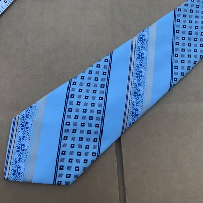 ALBERT AZIZO Neck Tie 100% Silk Light Blue  54''