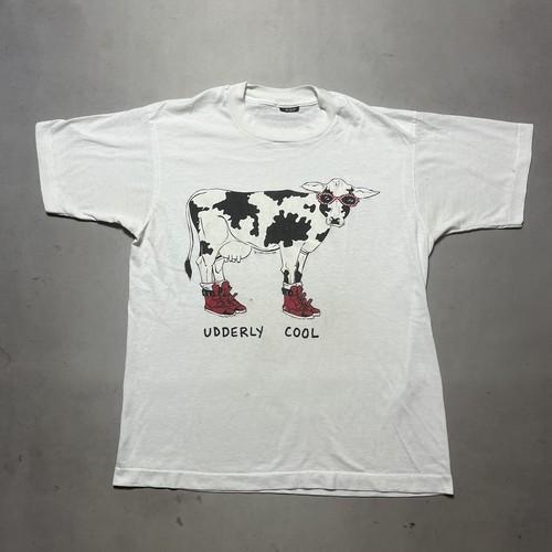 Vintage 80s Udderly Cool Cow T Shirt Fever Large | eBay