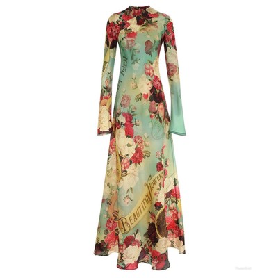 Zimmermann Wonderland Peony Garden Floral Bias Slip On Maxi Dress   