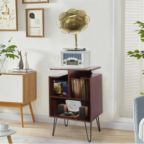 Stand Album Storage Cabinet 3 Tier Lp Turntable Table
