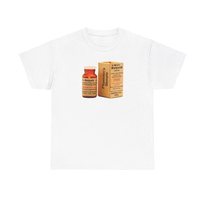 Delysid Lysergic Acid Diethylamide LSD Bottle & Box Gildan Heavy Cotton Tee
