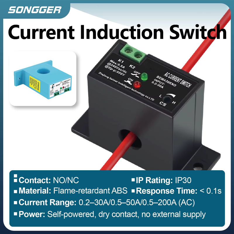 BEMA36K BEMG30 BEMA200 Self Powered AC Current Switch 0.2‑30A Adjustable Relay N