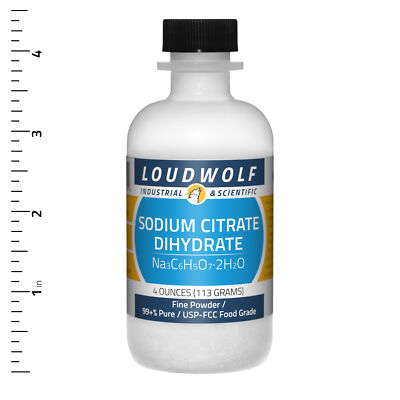 Sodium Citrate 4 Oz USP-FCC Food Grade Fine Powder USA SELLER