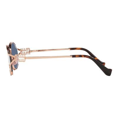 Pre-owned Miu Miu Mu52ys Zvf1v1 Rose Gold Havana Blue Lens Women Sunglasses Authentic