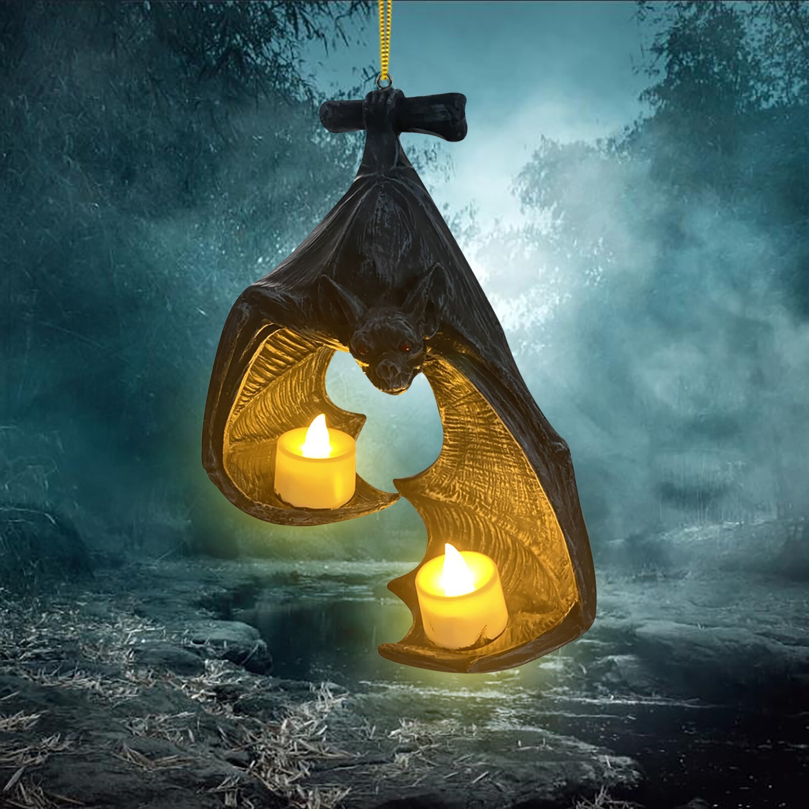 Bat Wall Tealight Holder Bat Candle Wall Hanging Candle Holder Resin Crafts