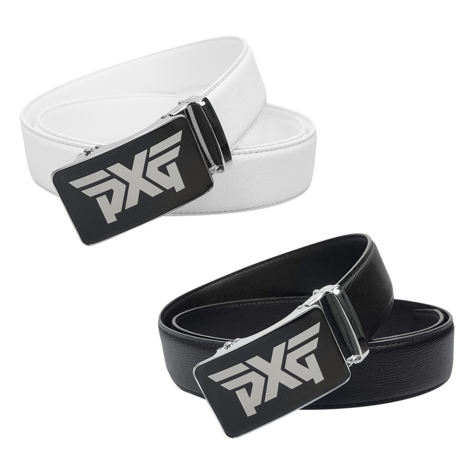 Belt Around Square Buckle Leather Pu Belt Men Us - Black/white