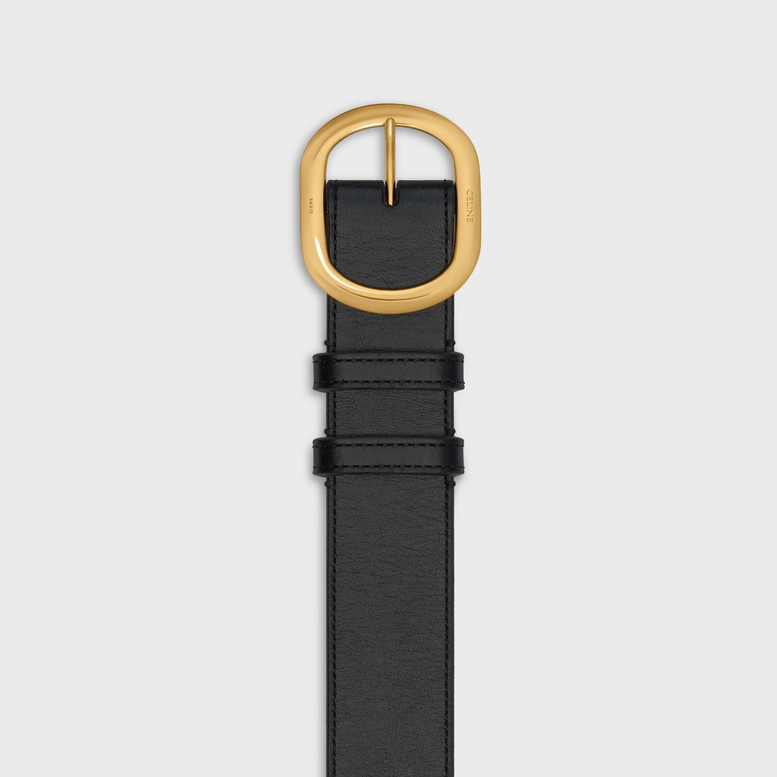 Pre-owned Celine 640$ Black Leather Large Lulu Belt - Vintage Calfskin