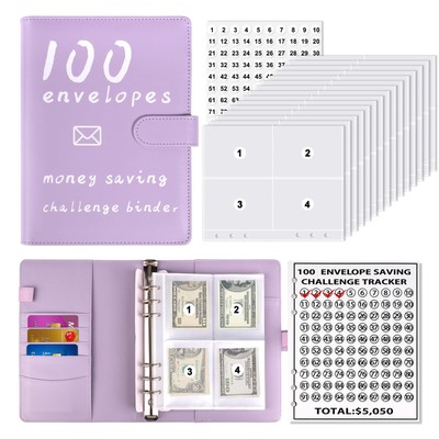 100 Envelopes Money Savings Challenge Book, Budgeting Binder and Cash Saving ...