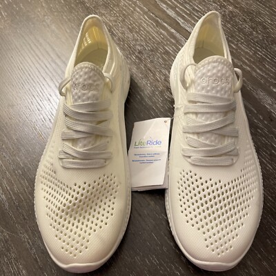 NWT CROCS LITERIDE 360 clog WOMENS 9 NEW WHITE LACE UP