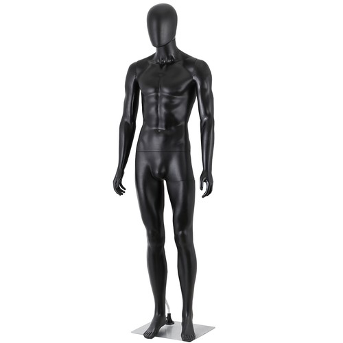 Male Mannequin Dress Form 73" Adjustable Mannequin Full Body Stand w/Base  Black