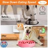Slow Feeder Dog Bowls for Large Dogs Anti-Chocking Slower Feeder Dog Puzzle Bowl Pet Slow Eating Interactive Bloat Stop Dog Food Bowl JASGOOD,Pink,Large