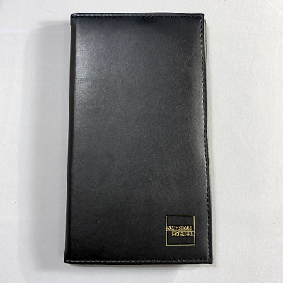 American Express Folding Panel Guest Check Presenter Black Restaurant Server