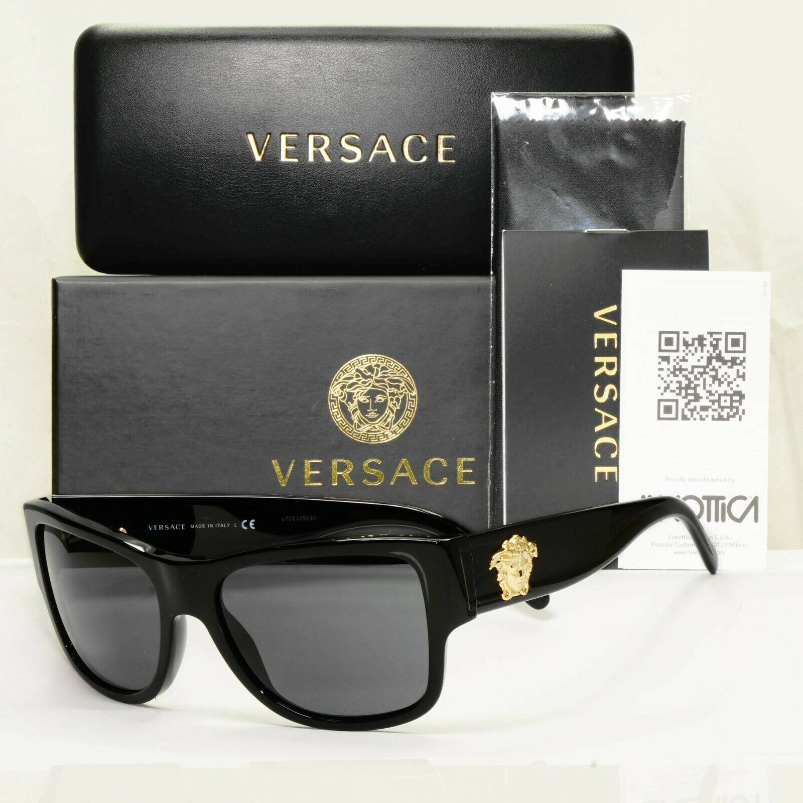 Versace Gold Medusa Sunglasses Black Square Fashion Designer Versace Gold Medusa Sunglasses Black Square Fashion Designer