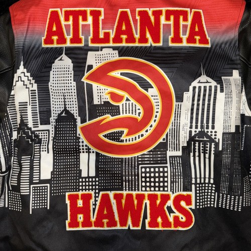 Pre-owned Team Pro Standard Atlanta Hawks Black  Remix Varsity Jacket Size 2xl Brand