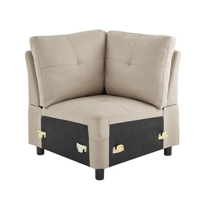LightGray Convertible Sectional Fabric Home Sofa Longue For Living Room L-Shape 