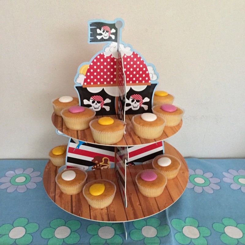 Two Tier Pirate Cupcake Cake Stand Pirate Party New By Sainsbury S