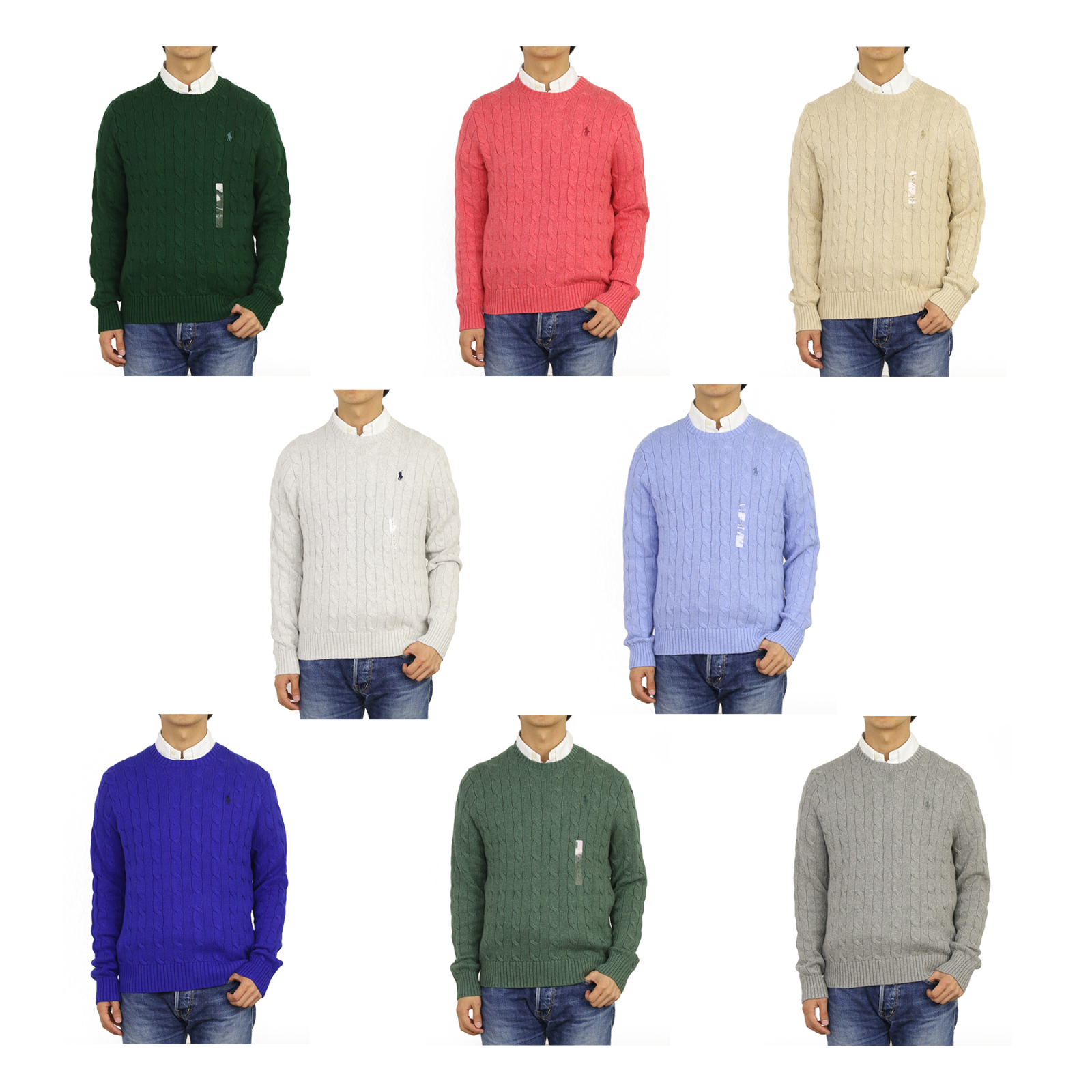 

Мужской хлопковый пуловер с круглым вырезом Polo Ralph Lauren — 8 цветов —