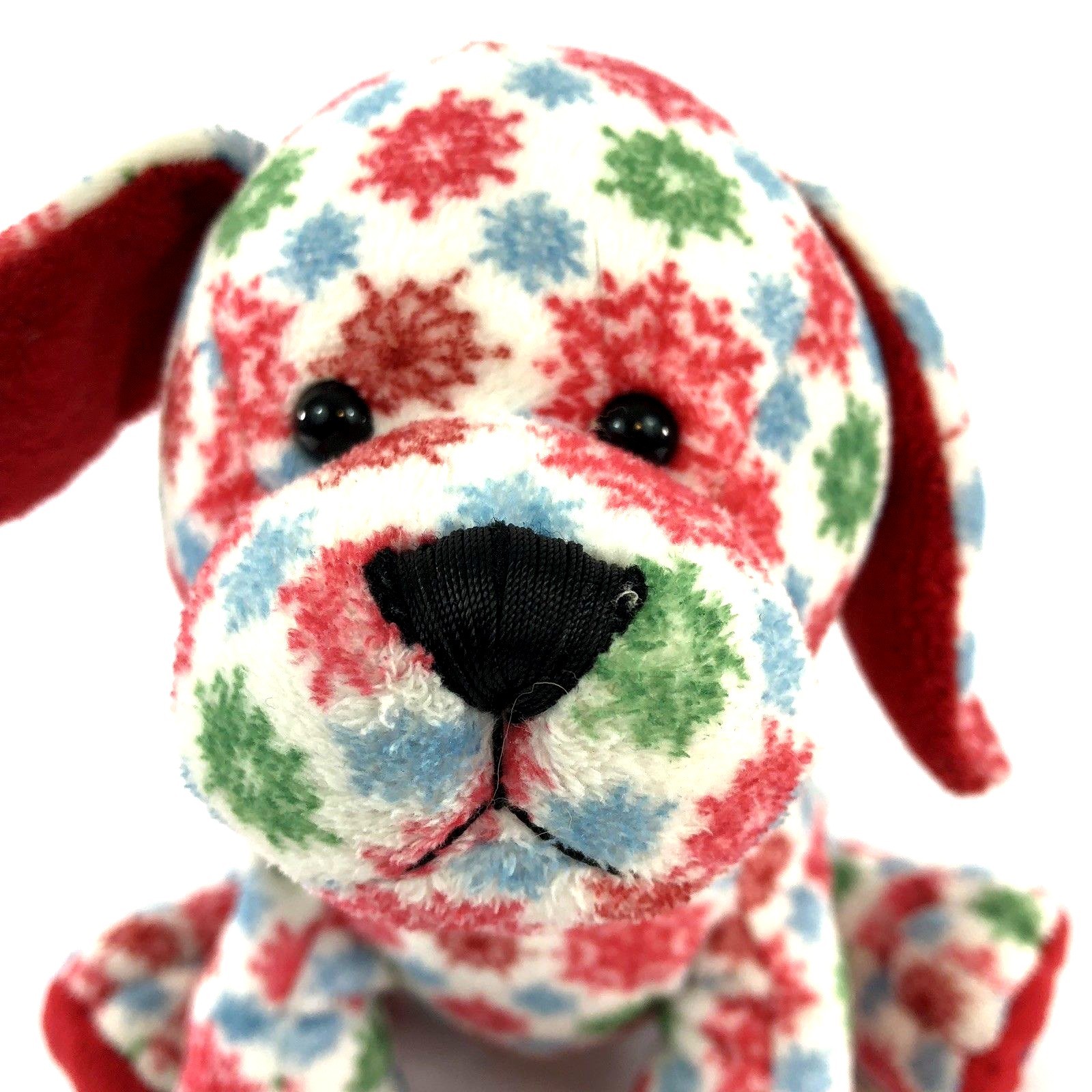 Ganz Webkins White Red Green Snowflake Holiday Puppy Plush Stuffed Toy No Tag