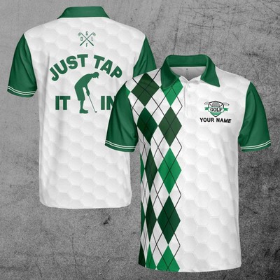 Just Tap It In Crazy Golf Custom Men's Polo Shirt S-5XL