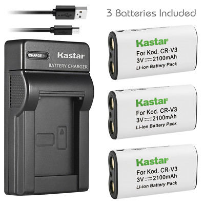 Kastar Battery Slim Charger for Pentax CR-V3 & Optio 330GS Optio 33L Optio 33LF