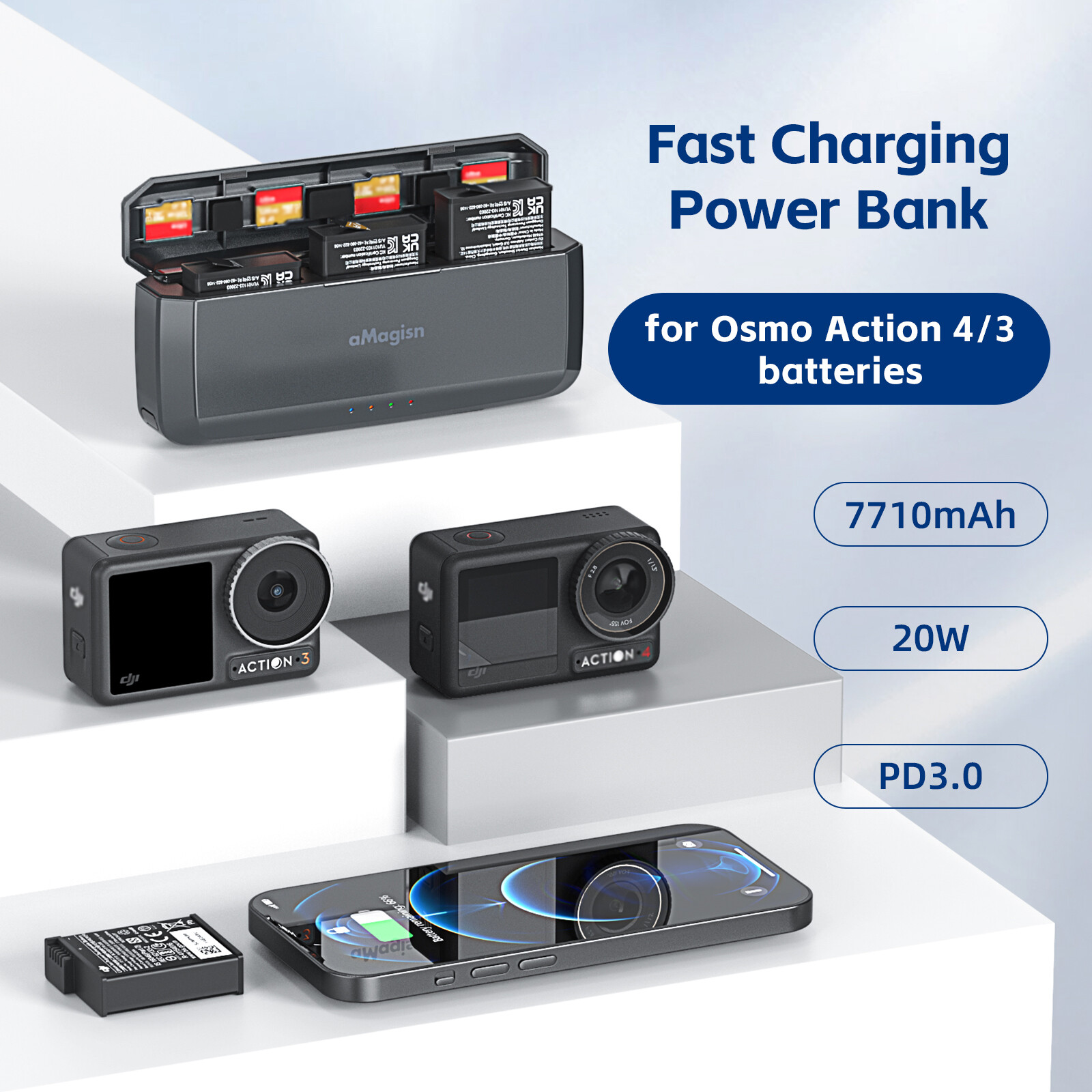 Dji Action Pro DMMNS Pack 1850mAh Replacement For Osmo Action - Main Image