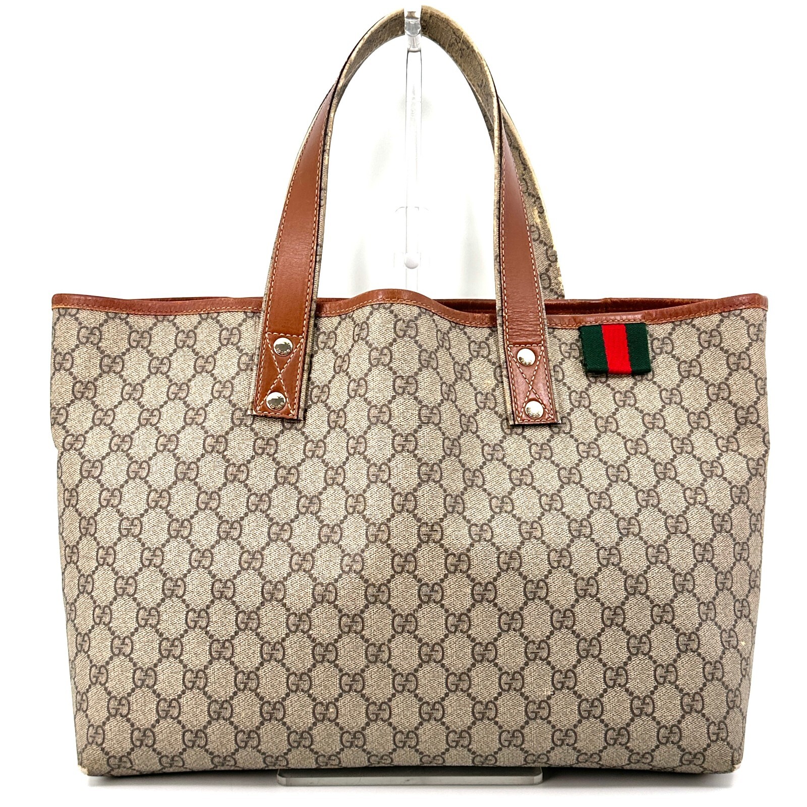 Gucci Sherry Line Tote Bag PVC Brown 211134 Authentic | eBay