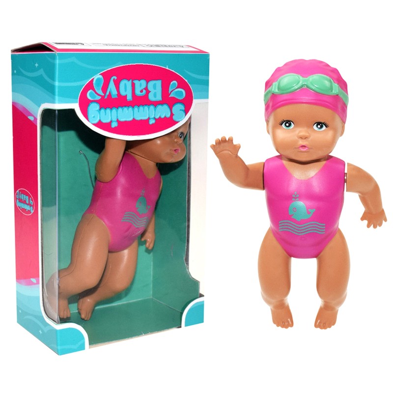 Baby Wind Up Bath Toy, Realistic Girls New Born Waterproof Swimming Doll Toy