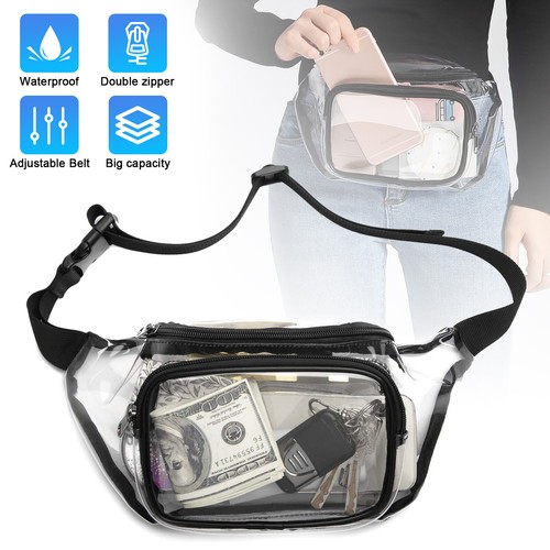 Clear Fanny Pack Men Women Waist Pouch Belt Bag Outdoor Sports Stadium Security