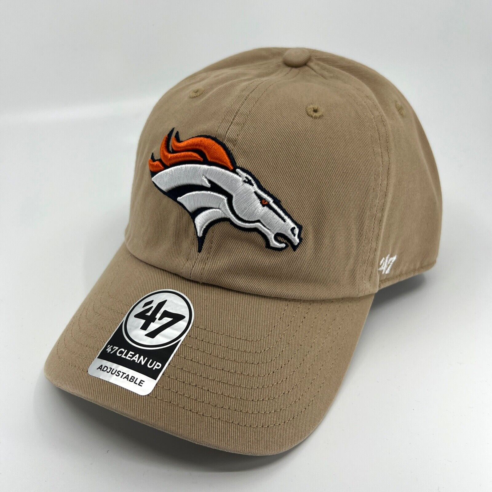 47 Brand Denver Broncos Hat Mens Khaki Strap Baseball Cap NFL 
