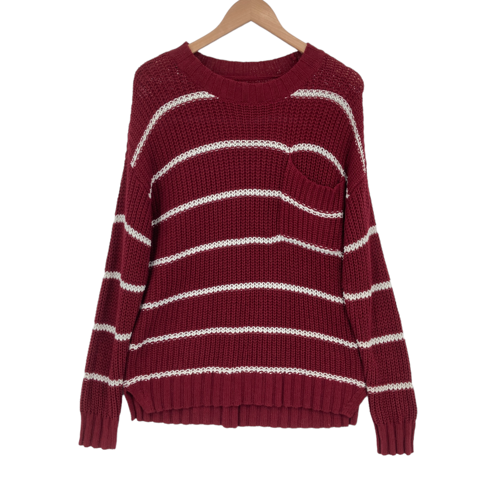 American Eagle Outfitters Sweater Womens Medium Maroon White