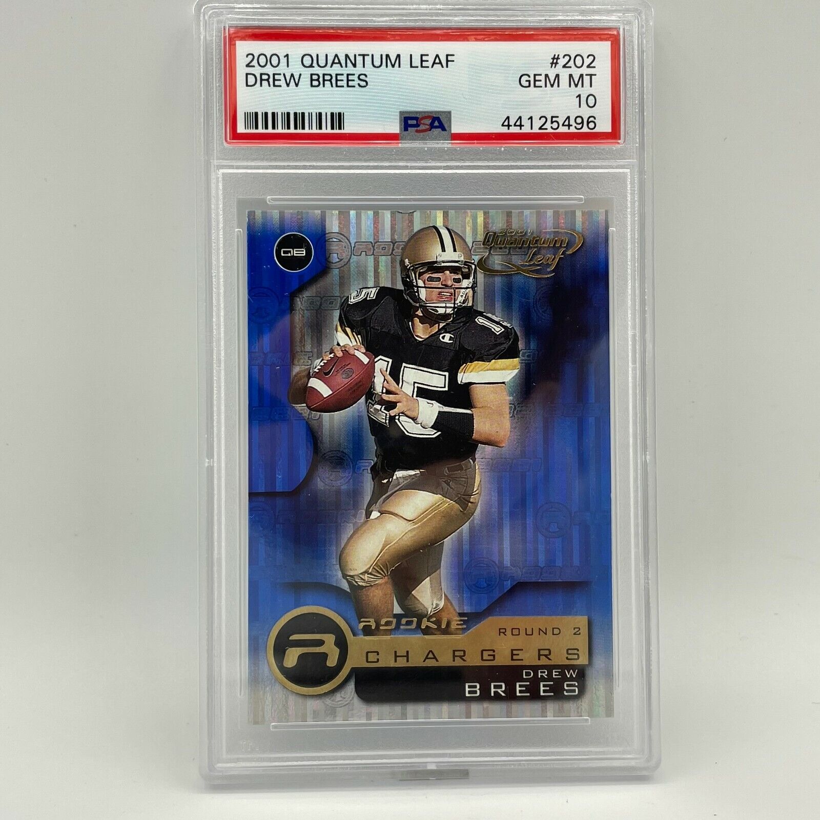 2001 Quantum Leaf DREW BREES #202 PSA 10 Rookie RC Card Gem 2001 Quantum Leaf DREW BREES #202 PSA 10 Rookie RC Card Gem