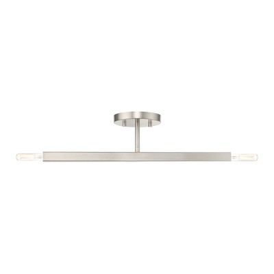 Livex Lighting 46842 Monaco 2 Light 20''W Semi-Flush Linear - Nickel