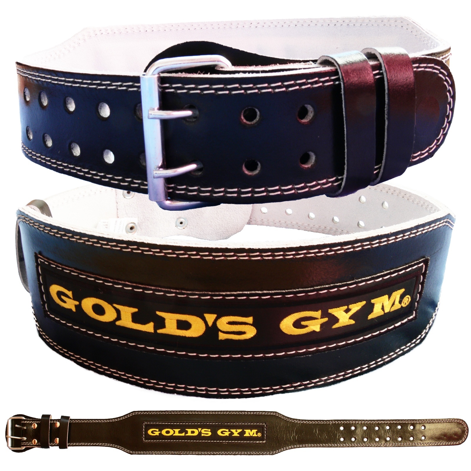 Golds Gym Weight Lifting Belt 4” Leather Lumbar Back Support